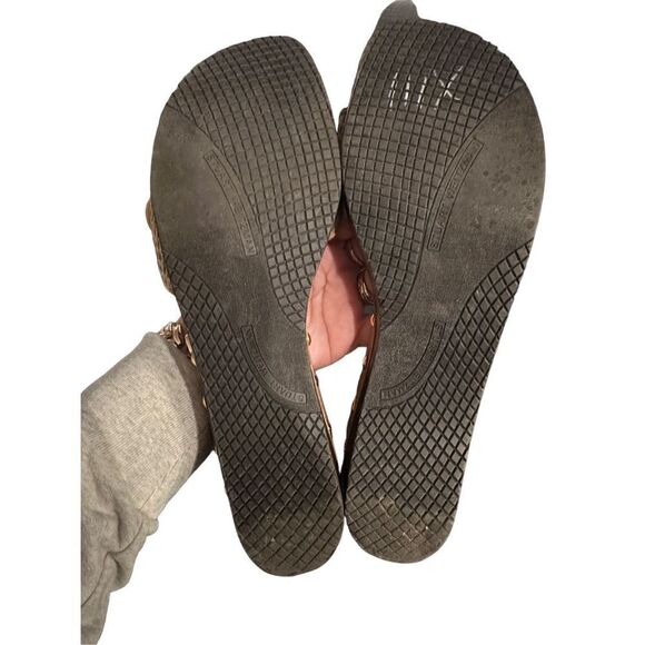 Stuart Weitzman Wooden Plaid Slides - Picture 5 of 11